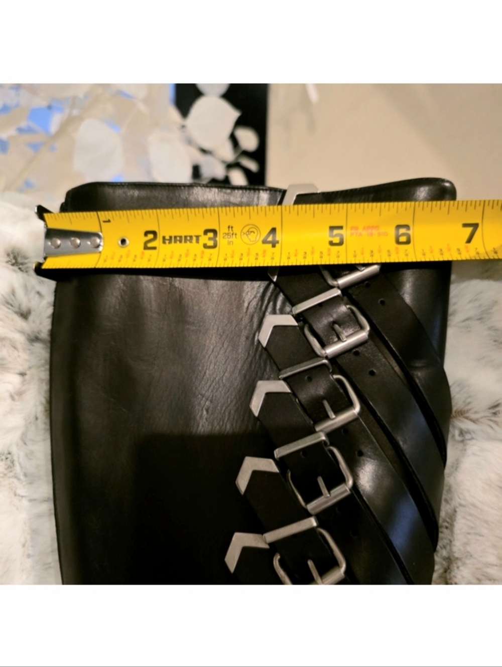 Christian Louboutin Black Leather High Heeled Boots with Silver Buckles EU 39 - Picture 12 of 13